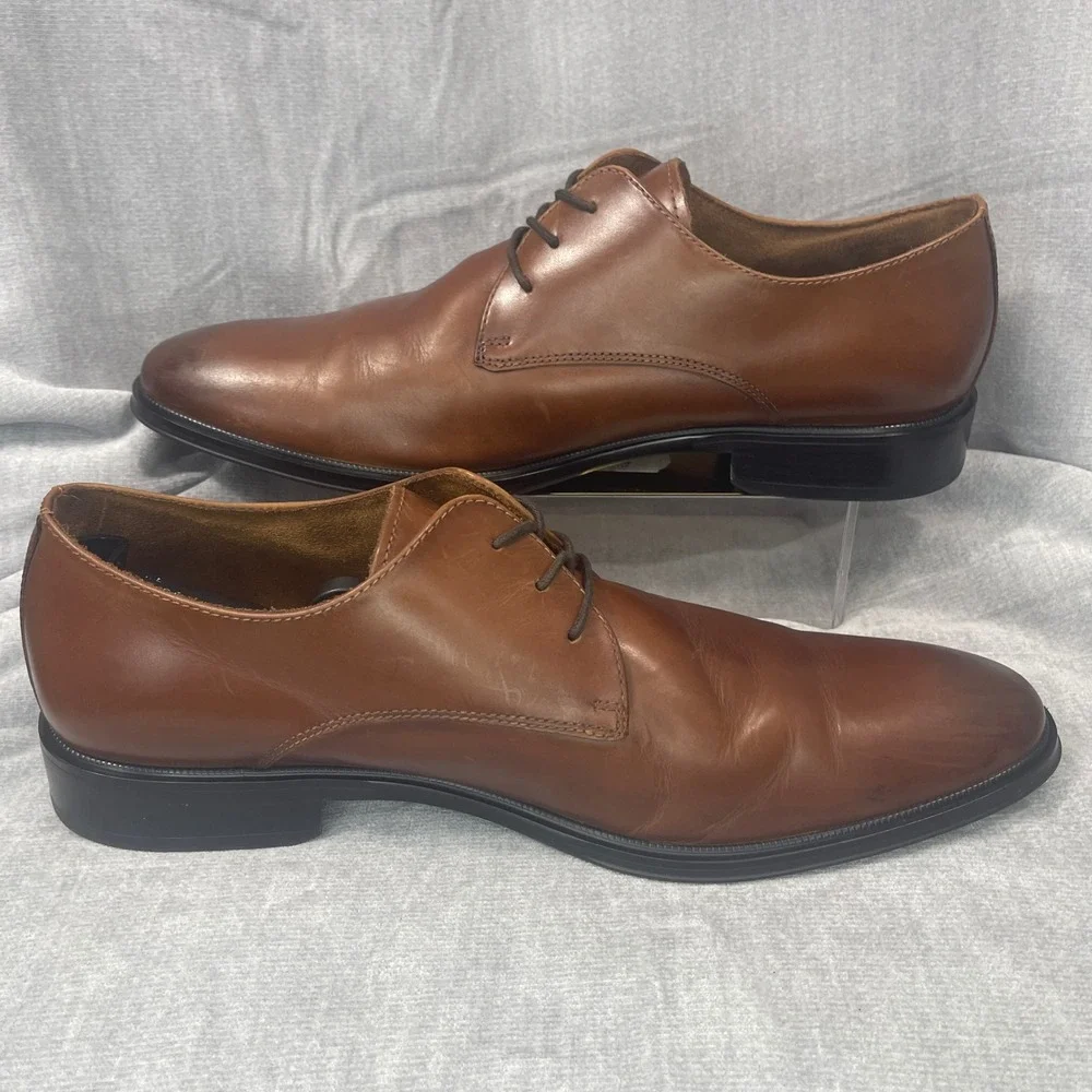 Kenneth‎ Cole Tully Derby Mens 10M Brown Leather Dress Shoes Techni-Cole